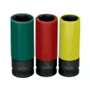 JDI-1/2X3LP Juego 3 dados largos 1/2" impacto protección plástica 6p std