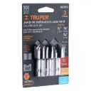 Juego de 3 avellanadores HSS, Truper