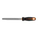 Lima con mango comfort grip, media caña bastarda 6", Truper