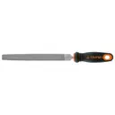Lima con mango comfort grip, media caña bastarda 8", Truper