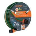 Manguera 1/2", reforzada, 3 capas, conexiones plásticas, 10 m, Truper