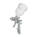 Pistola p/pintar gravedad HVLP, vaso plástico, boquilla 1.7mm, Truper