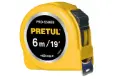 PRO-55MEB Flexómetro amarillo,5.5m,cinta 19mm, Pretul,tarjeta plástica
